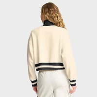 Sweat-shirt court à demi-zip Nike crème Penn State Nittany Lions pour femme