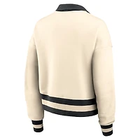 Women's Nike Cream Penn State Nittany Lions Oversized Legacy Cropped Half-Zip Sweatshirt