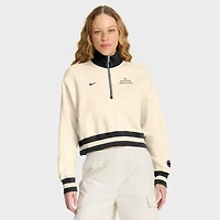 Sweat-shirt court à demi-zip Nike crème Penn State Nittany Lions pour femme