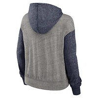 Sweat à capuche Nike pour femmes, gris chiné/marine, Penn State Nittany Lions Blitz Color Block Legacy
