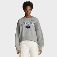 Women's Nike Heather Gray Penn State Nittany Lions Oversized Phoenix Arch Pullover Sweatshirt