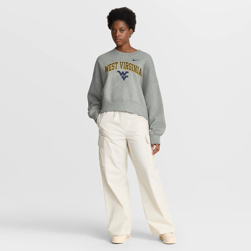 Women's Nike Heather Gray Penn State Nittany Lions Oversized Phoenix Arch Pullover Sweatshirt