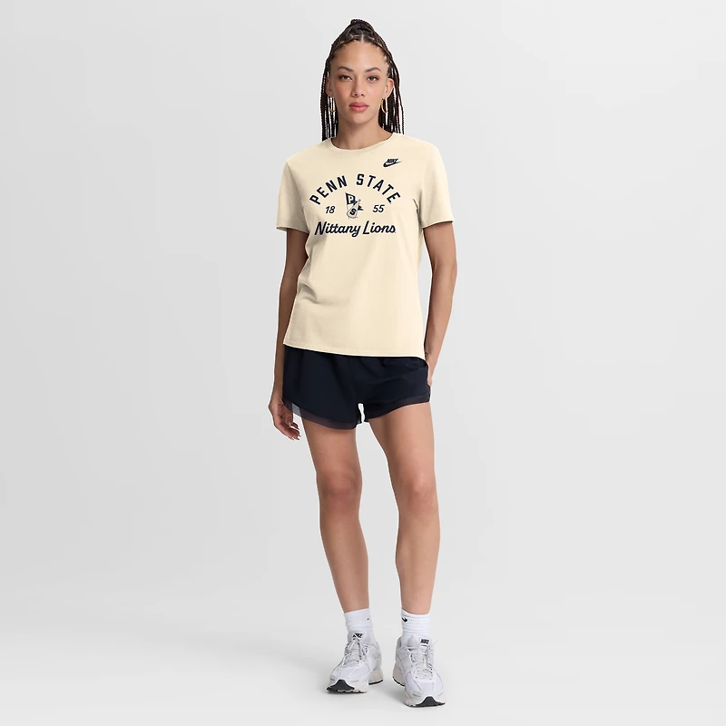 Women's Nike Natural Penn State Nittany Lions Legacy Team Name T-Shirt