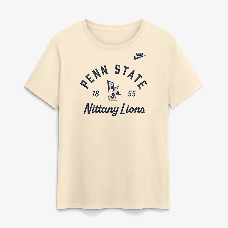 Women's Nike Natural Penn State Nittany Lions Legacy Team Name T-Shirt