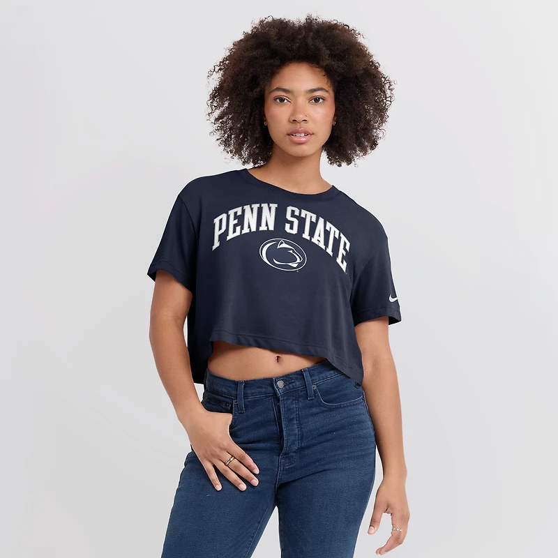 T-shirt court Nike bleu marine Penn State Nittany Lions Athletic Prep Arch Dri-FIT pour femme