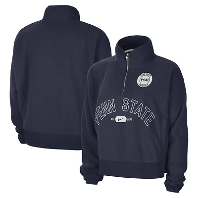 Veste Nike bleu marine Penn State Nittany Lions Fly Fleece Quarter-Zip pour femme