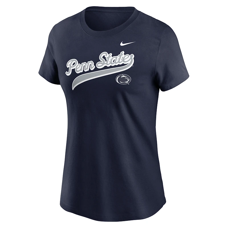 T-shirt Nike bleu marine Penn State Nittany Lions Local Script pour femme