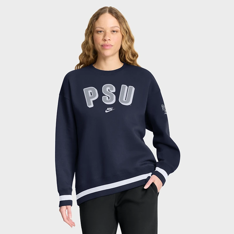 Sweat-shirt Nike bleu marine Penn State Nittany Lions surdimensionné Legacy Phoenix pour femme