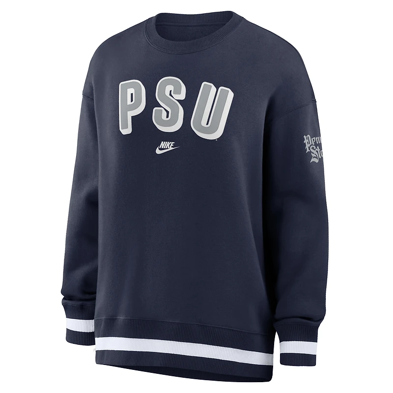 Women's Nike Navy Penn State Nittany Lions Oversized Legacy Phoenix Sweatshirt