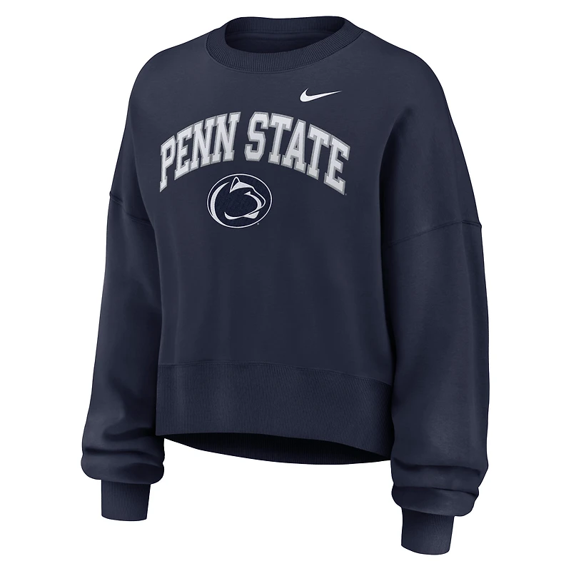 Sweat-shirt Nike bleu marine Penn State Nittany Lions surdimensionné Phoenix Arch pour femme