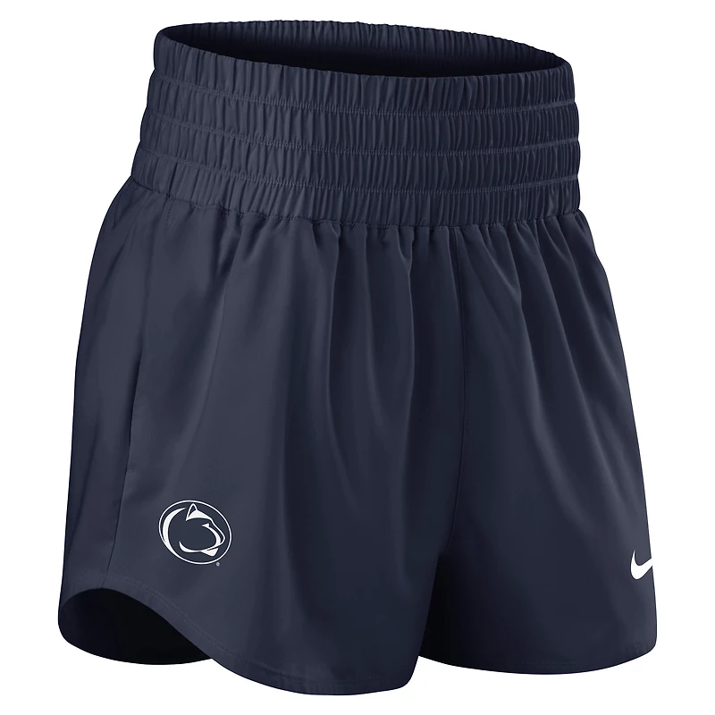 Short taille haute Nike Penn State Nittany Lions Performance One Dri-FIT bleu marine pour femme