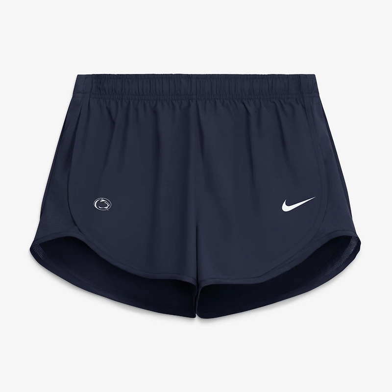 Short Nike Penn State Nittany Lions Tempo taille mi-haute Dri-FIT bleu marine pour femme