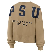 Women's Nike Tan Penn State Nittany Lions Oversized Phoenix 2-Hit Pullover Sweatshirt