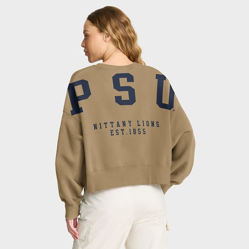 Women's Nike Tan Penn State Nittany Lions Oversized Phoenix Pullover Sweatshirt