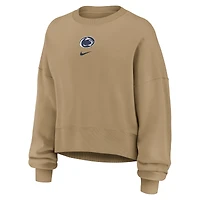 Women's Nike Tan Penn State Nittany Lions Oversized Phoenix Pullover Sweatshirt