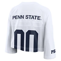 Women's Nike White Penn State Nittany Lions Cropped Mesh Dri-FIT Fashion Jersey