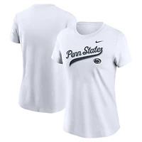 T-shirt Nike blanc pour femme avec inscription locale des Nittany Lions de Penn State