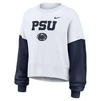 Sweat-shirt oversize à blocs de couleurs Nike Penn State Nittany Lions pour femme, blanc