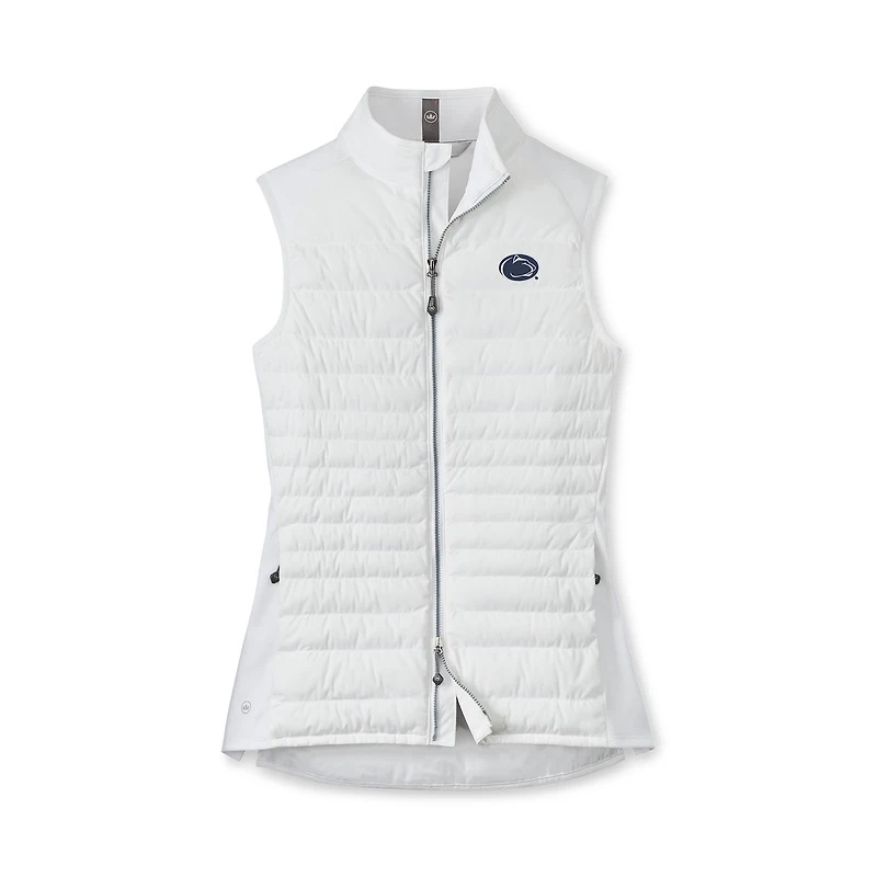Gilet sans manches Peter Millar blanc Penn State Nittany Lions Fuse Hybrid à fermeture éclair intégrale pour femme