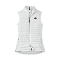 Gilet sans manches Peter Millar blanc Penn State Nittany Lions Fuse Hybrid à fermeture éclair intégrale pour femme