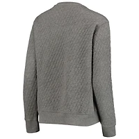Sweat-shirt matelassé Pressbox pour femme, couleur gris anthracite chiné, motif orignal, Penn State Nittany Lions.