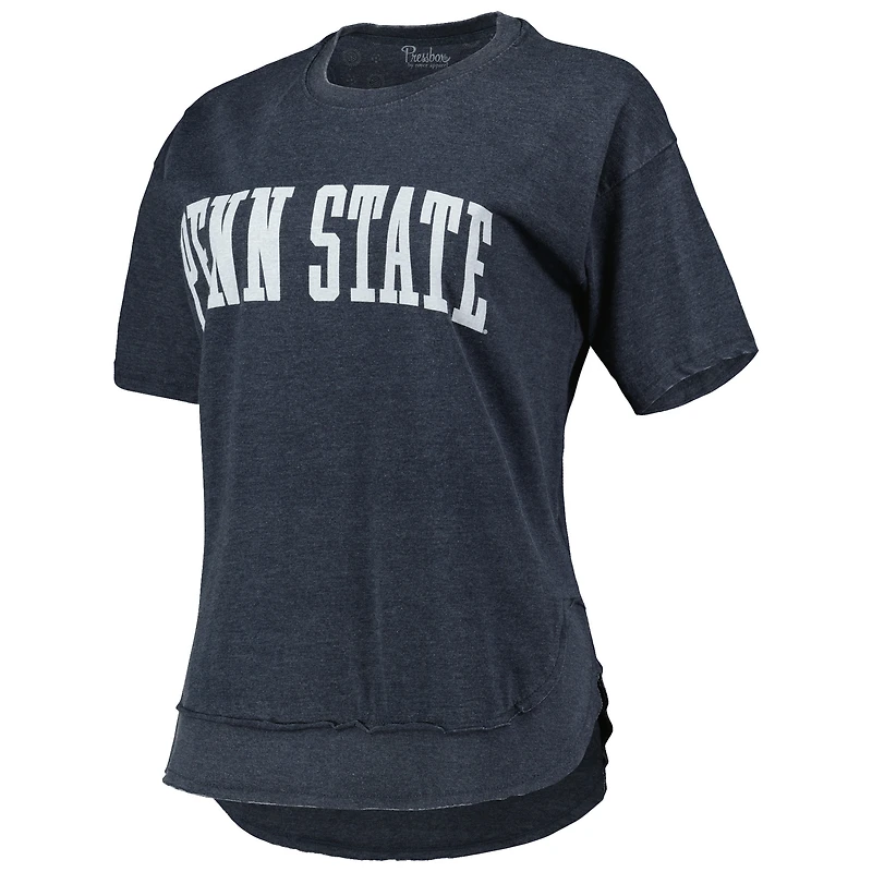 T-shirt poncho Pressbox Heather Navy Penn State Nittany Lions Arch pour femmes