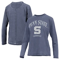 Women's Pressbox Navy Penn State Nittany Lions Chandler Olive Leaf Arch Long Sleeve T-Shirt