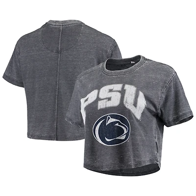 Pressbox Navy Penn State Nittany Lions Edith Vintage Burnout Crop T-shirt pour femme