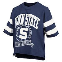 T-shirt à rayures et manches Emily pour femme, bleu marine, Penn State Nittany Lions