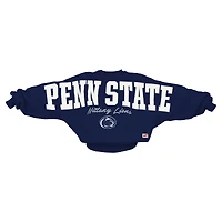Women's Pressbox  Navy Penn State Nittany Lions Flannigan Oversized Dolman Pullover Sweatshirt