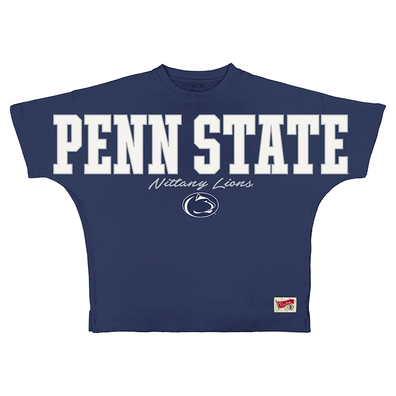T-shirt oversize en flanelle marine Penn State Nittany Lions pour femmes, Pressbox