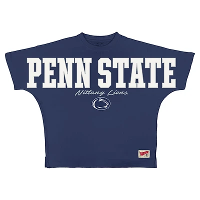 T-shirt oversize en flanelle marine Penn State Nittany Lions pour femmes, Pressbox
