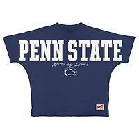 T-shirt oversize en flanelle marine Penn State Nittany Lions pour femmes, Pressbox