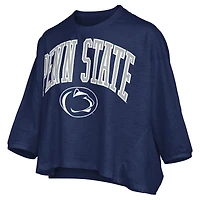 Women's Pressbox  Navy Penn State Nittany Lions Midi Arch Over Logo Oversized T-Shirt