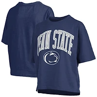 T-shirt surdimensionné bleu marine pour femme avec logo Penn State Nittany Lions Arch et taille haute