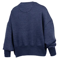 Sweat-shirt ras du cou surdimensionné bleu marine pour femme, modèle Pressbox, des Penn State Nittany Lions, longueur taille