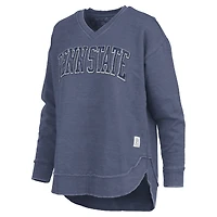 Women's Pressbox  Navy Penn State Nittany Lions Westin Poncho V-Neck Pullover Sweatshirt