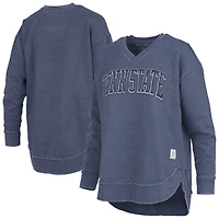 Sweat-shirt à col en V et poncho Westin pour femme, bleu marine, avec logo Penn State Nittany Lions