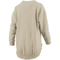 Women's Pressbox Tan Penn State Nittany Lions Poncho Fleece Pullover Sweatshirt