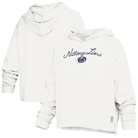 T-shirt à capuche manches longues en jersey flammé blanc Penn State Nittany Lions Faye pour femmes, Pressbox