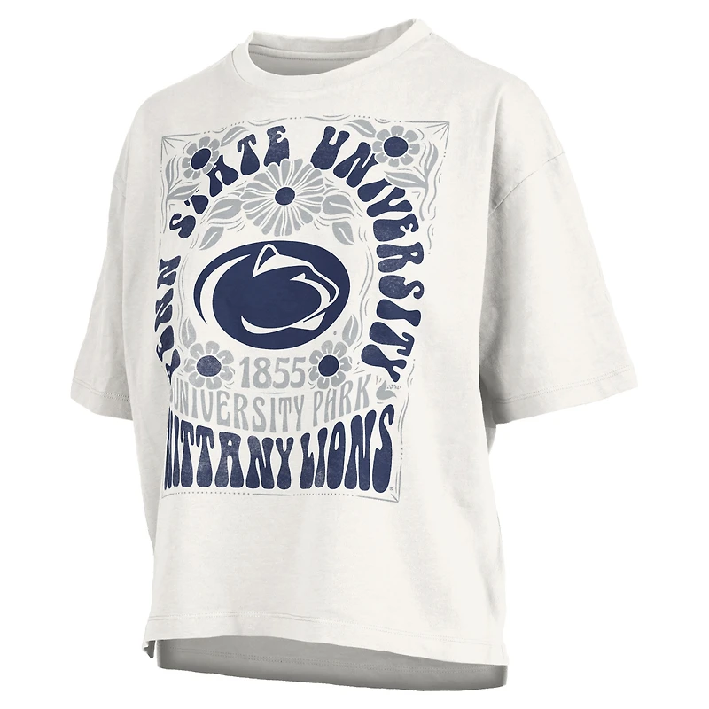 T-shirt surdimensionné pour femme Pressbox blanc Penn State Nittany Lions Harmony
