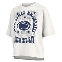 T-shirt surdimensionné pour femme Pressbox blanc Penn State Nittany Lions Harmony