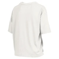 Women's Pressbox White Penn State Nittany Lions Nelson Arch Over Logo Waist Length Oversized Slub T-Shirt
