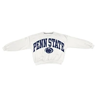 Women's Pressbox White Penn State Nittany Lions Oversized Janice Waist-Length Sweatshirt