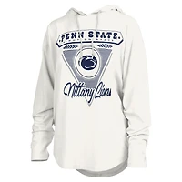 T-shirt à capuche blanc manches longues pour femmes Pressbox Penn State Nittany Lions San Bruno