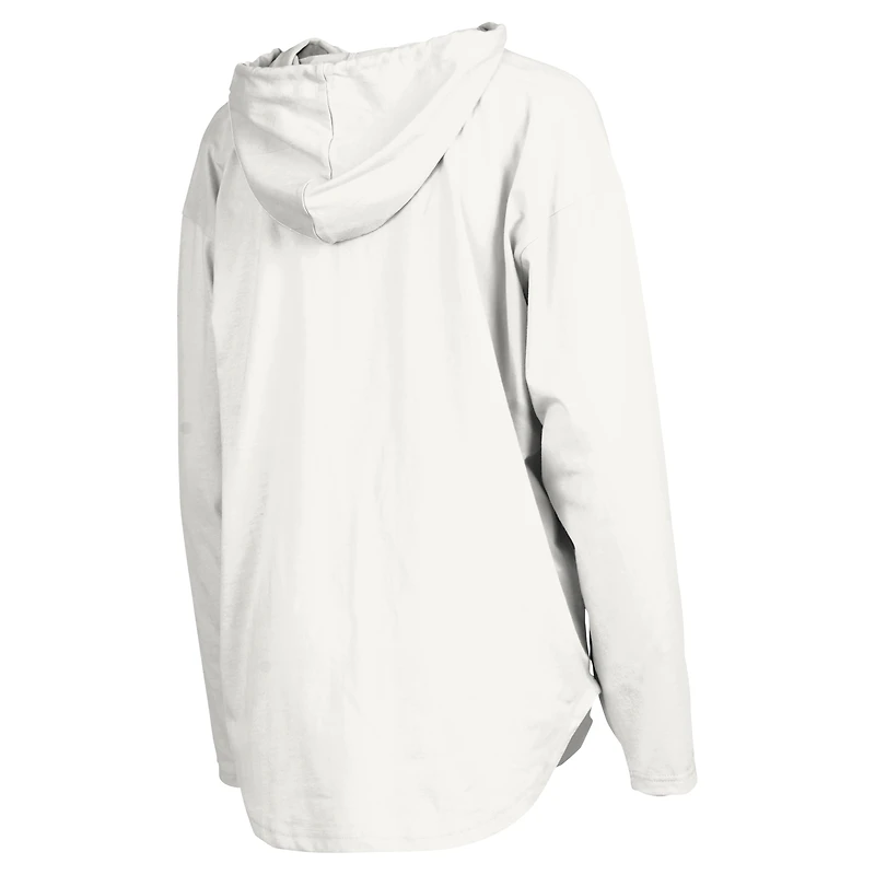 T-shirt à capuche blanc manches longues pour femmes Pressbox Penn State Nittany Lions San Bruno