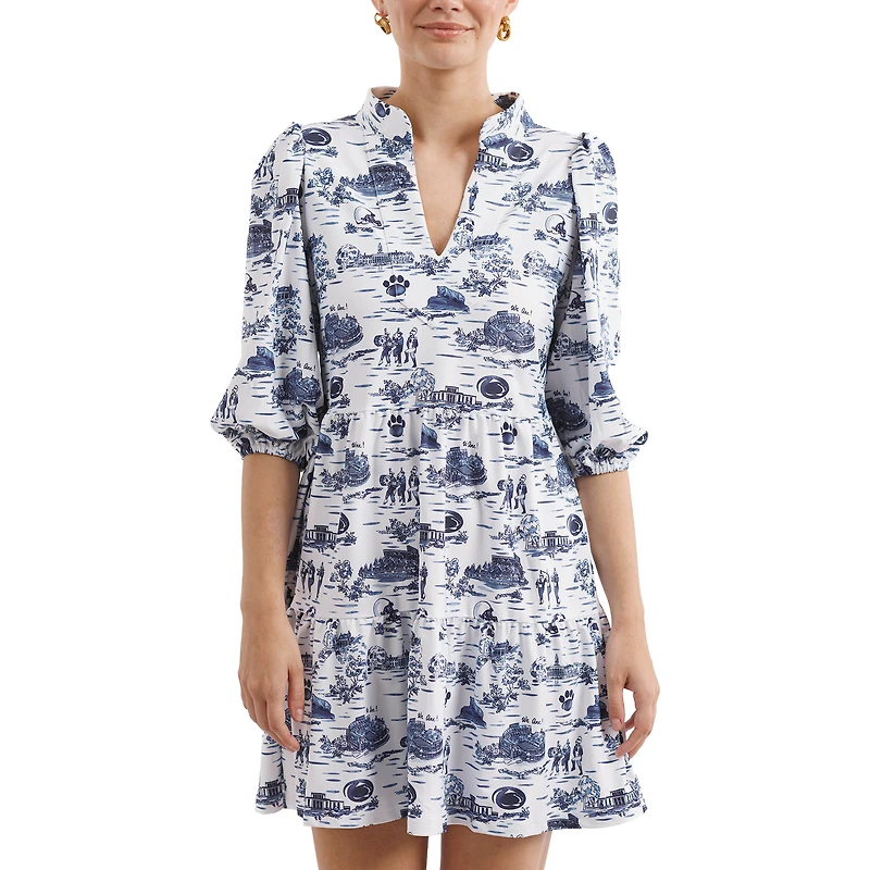 Robe blanche/bleu marine Smith & Quinn pour femme, collection Tailgate Tory, Penn State Nittany Lions