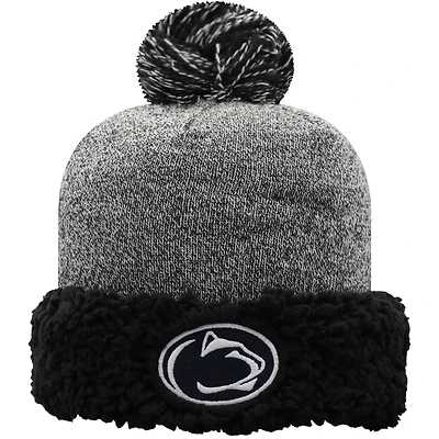 Top of the World Black Penn State Nittany Lions Bonnet en tricot à revers et pompon pour femmes