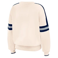 Pull à rayures en chenille tissée Penn State Nittany Lions de couleur crème pour femme WEAR by Erin Andrews