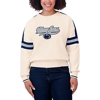 Pull à rayures en chenille tissée Penn State Nittany Lions de couleur crème pour femme WEAR by Erin Andrews